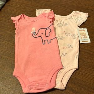 Set of 2 Carter’s newborn cap sleeve girls bodysuits